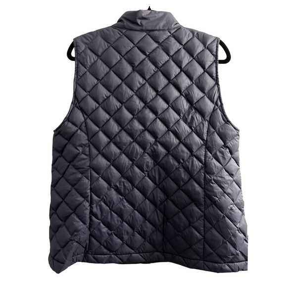 J.Jill Quilted Goose Vest L Petite Navy Down Filled Full Zip Outdoor Gorpcore - Picture 2 of 10
